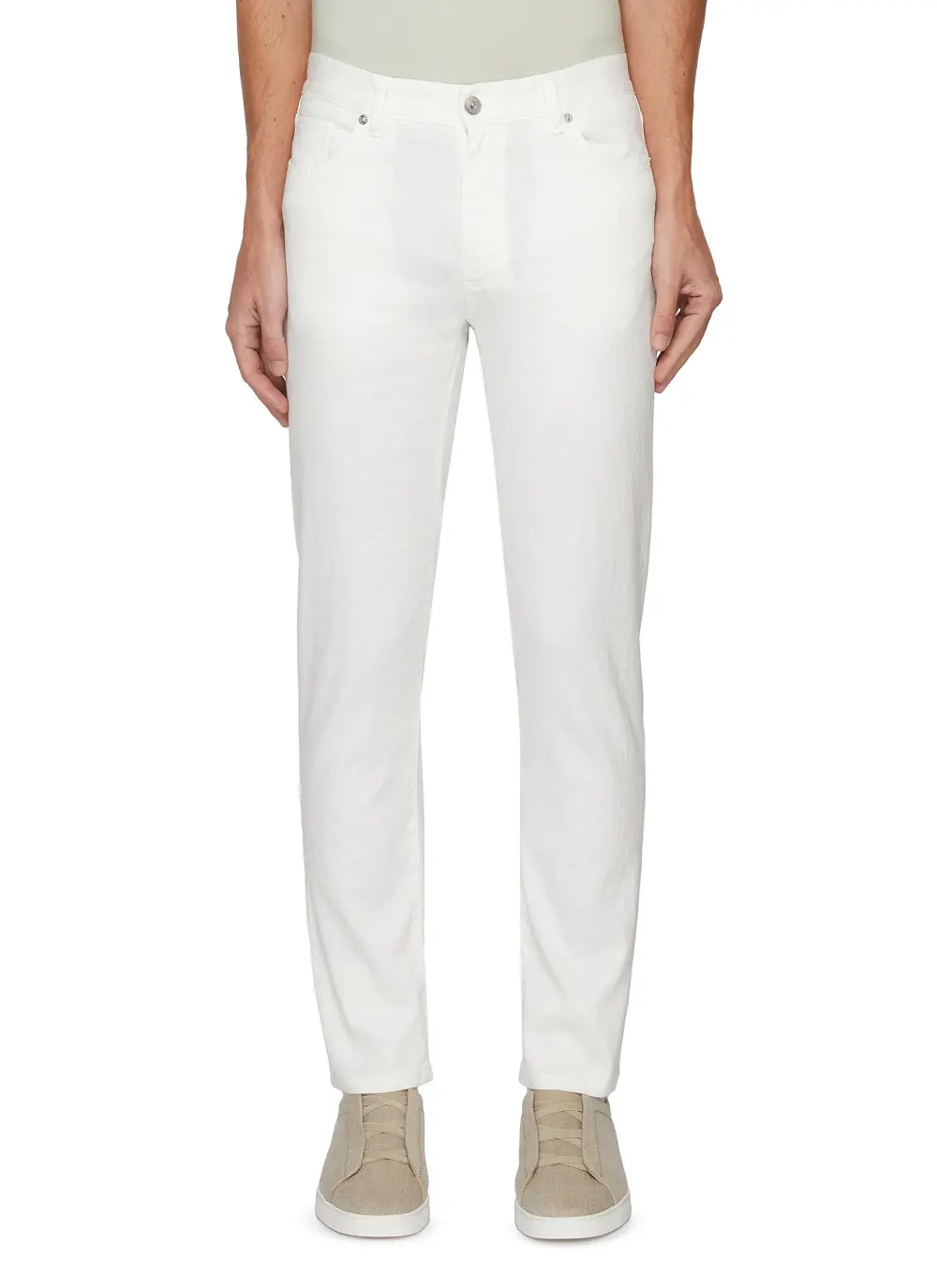 Minimalist Straight-Cut Comfort Stretch Denim Jeans