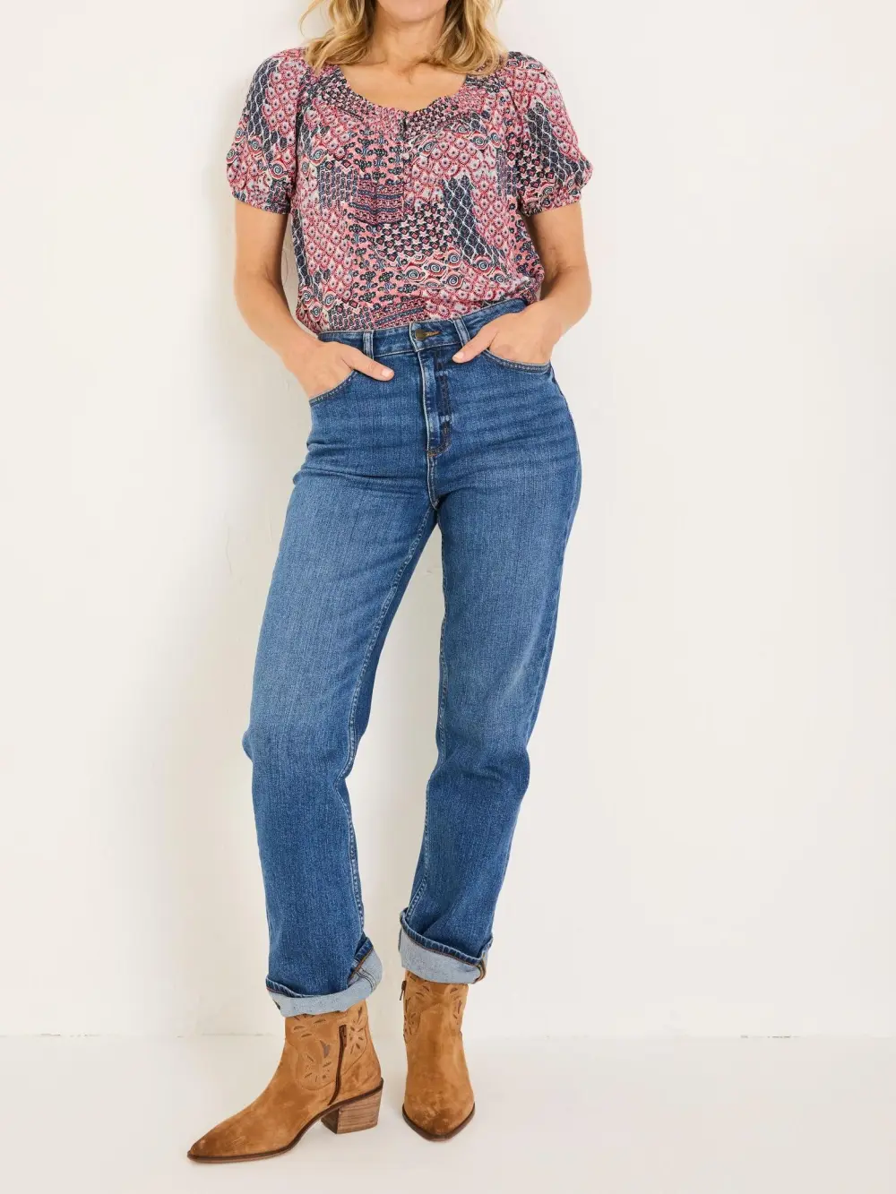 Cotton Rich Geometric Short Sleeve Shirts