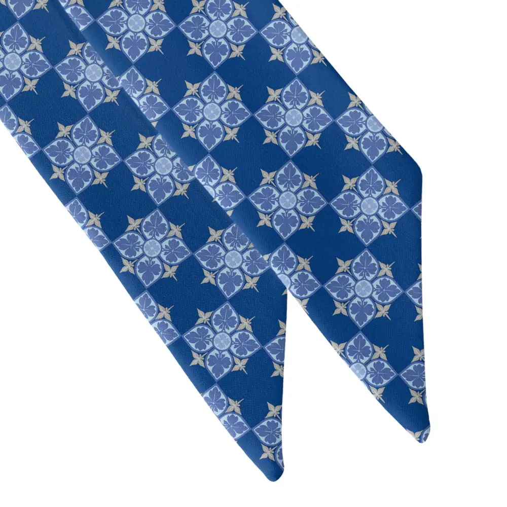 Botanical Tile Pattern Hair Scarf