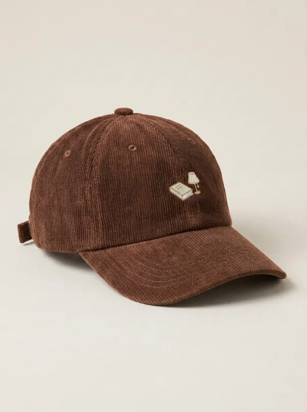 Book-Lover Corduroy Embroidered Reading-Lamp Unisex Baseball Cap