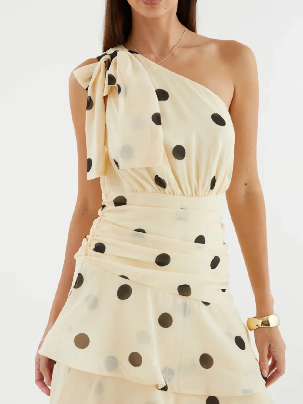 Polka Dot Ruffle Dress Casual