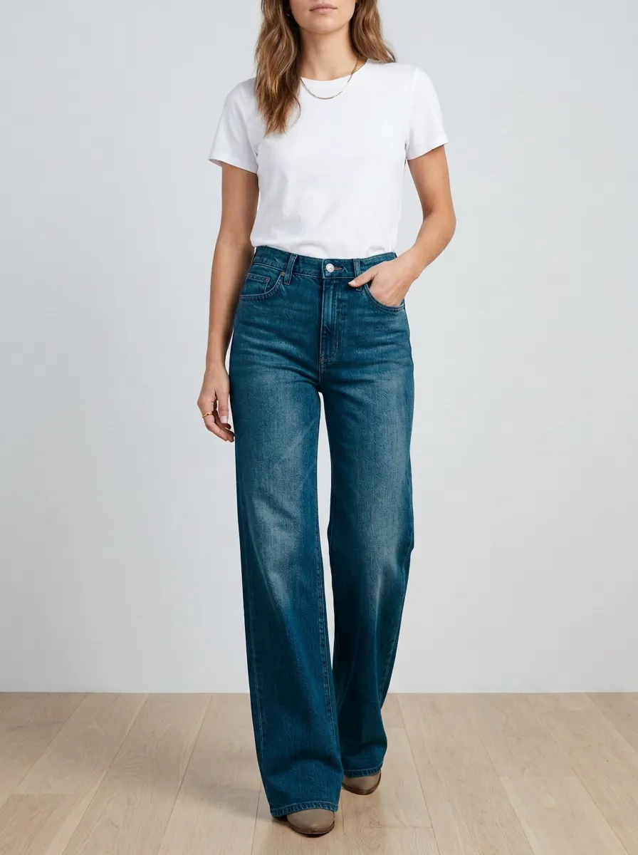 Everyday Wide-Leg Casual Denim Jeans
