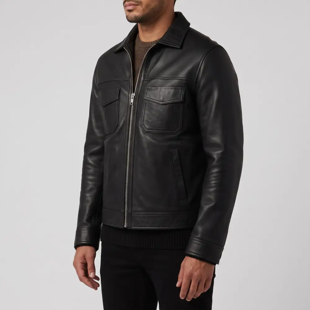 Leather Biker Trucker Motorcycle Jacket