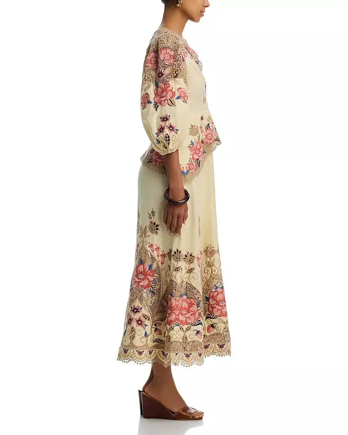 Embroidered Midi Easy Fit Dress
