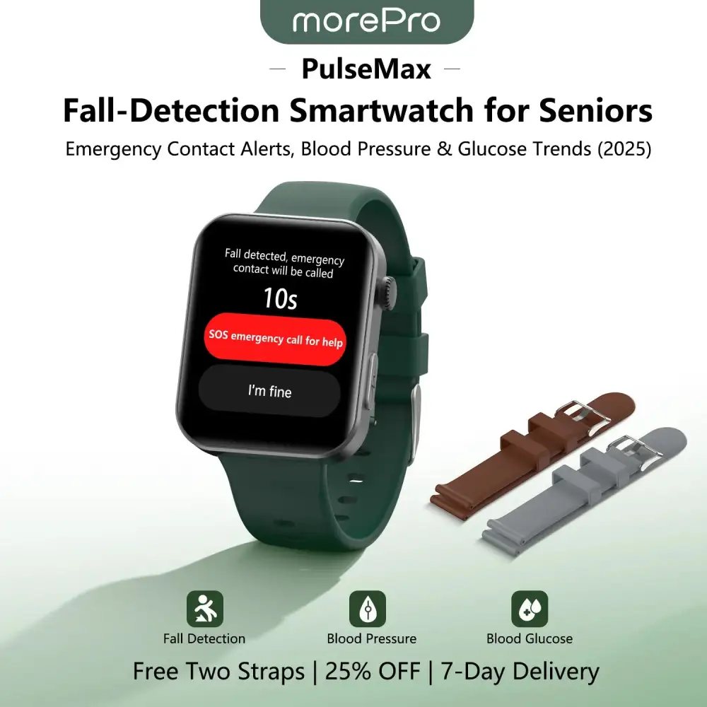 2026 New: MorePro® PulseMax – Smart Fall Detection & Health Monitor (Blood Glucose/BP)