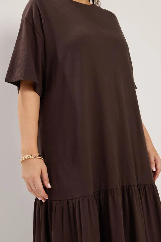 Chocolate Brown Maxi Dress detail 4