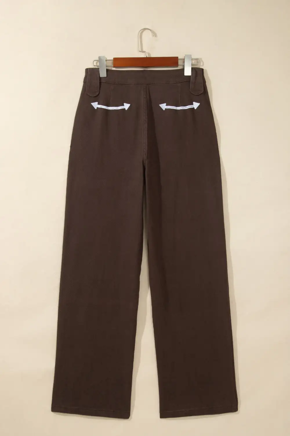 Women's Western Colorblock Pockets Button Fly Decorative Belt Loops Straight Leg Jeans