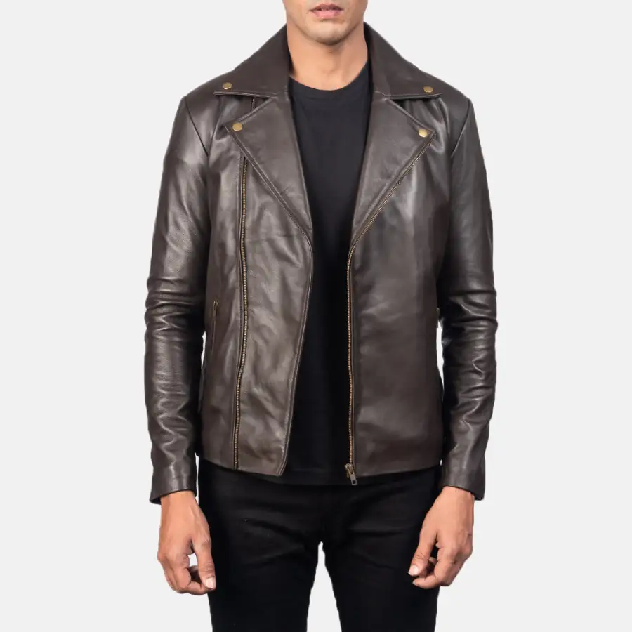 Men's Field Style Biker Leather Jacket