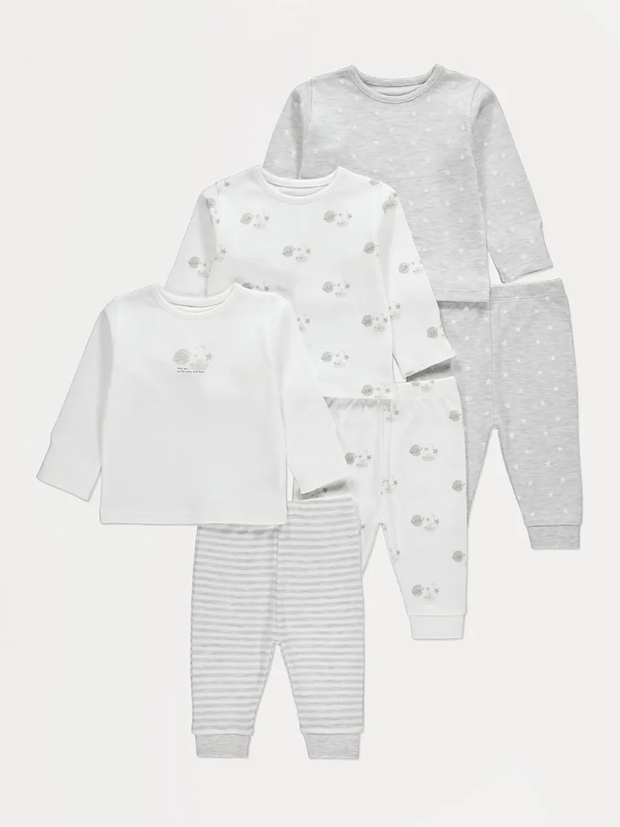 Moon and Stars Pyjamas 3 Pack