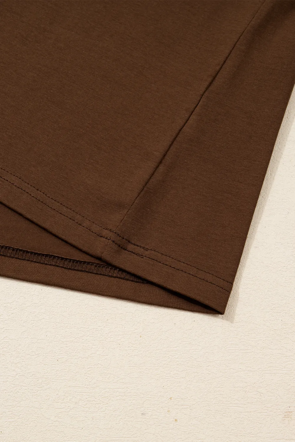Dark Brown Varsity Striped Accent Tee