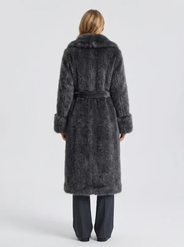 Elevated Belted Faux Fur Coat