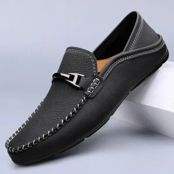 Streamlined Leather Slip-On Shoes