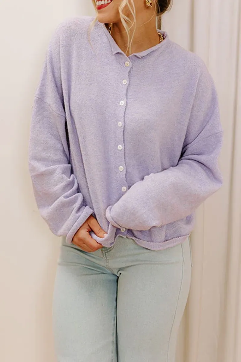 Sweet Curled Hem Women's Jacket
