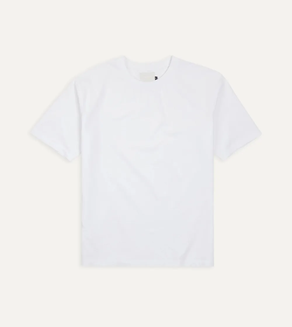 Daily White Cotton Crew Neck Hiking T-Shirt Casual Style