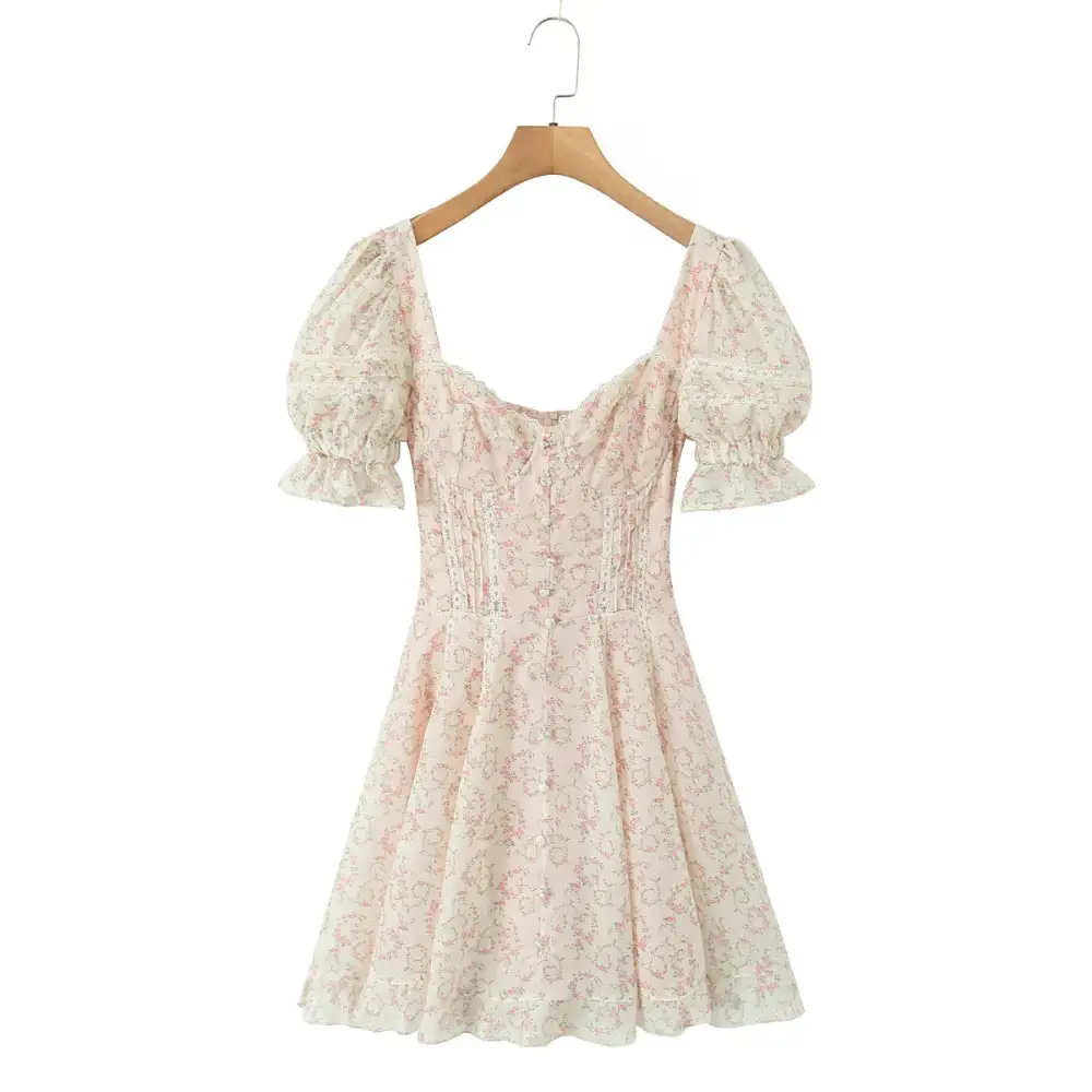 Refined Puff Sleeve Printed Mini Dress