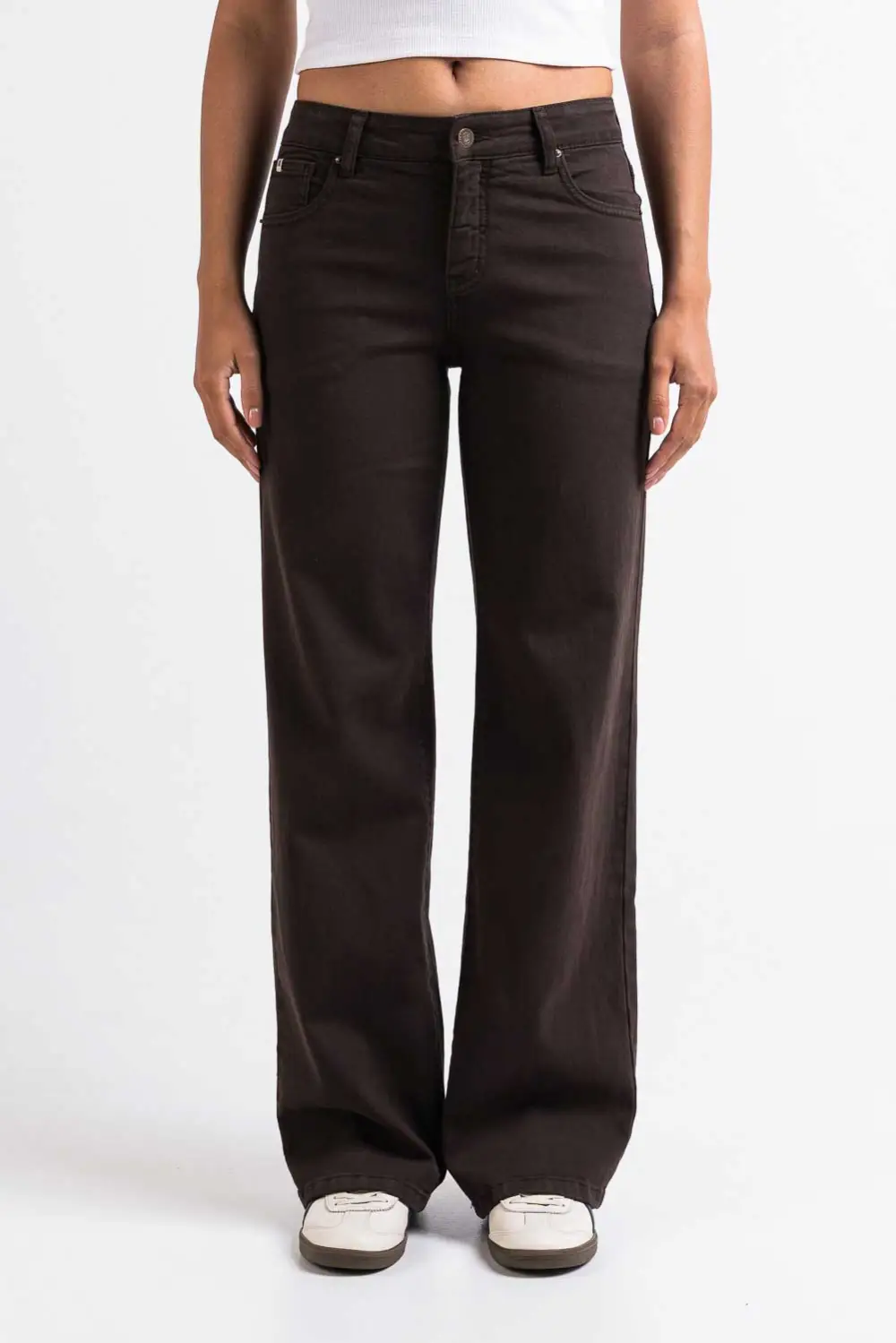 Mid Rise Straight Leg Jeans