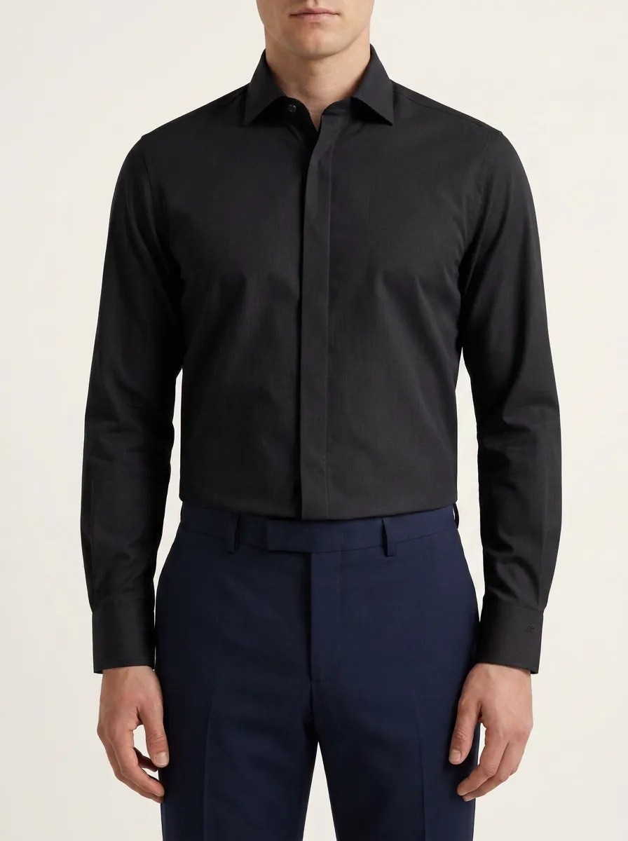 Men's Non-Iron Cotton Light Blue Solid Formal Shirt