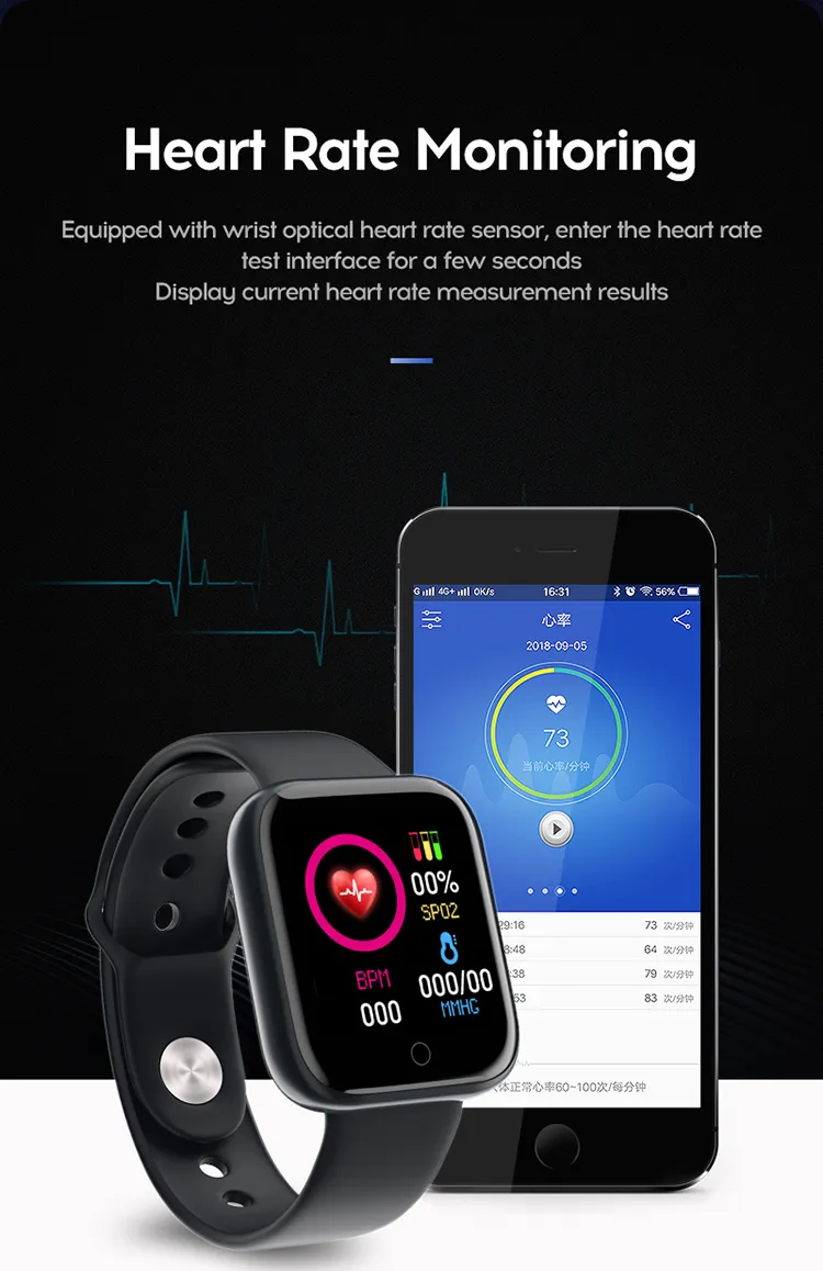 The Web Shed Y68 Health & Fitness Series Multifunction Bluetooth Smart Watch