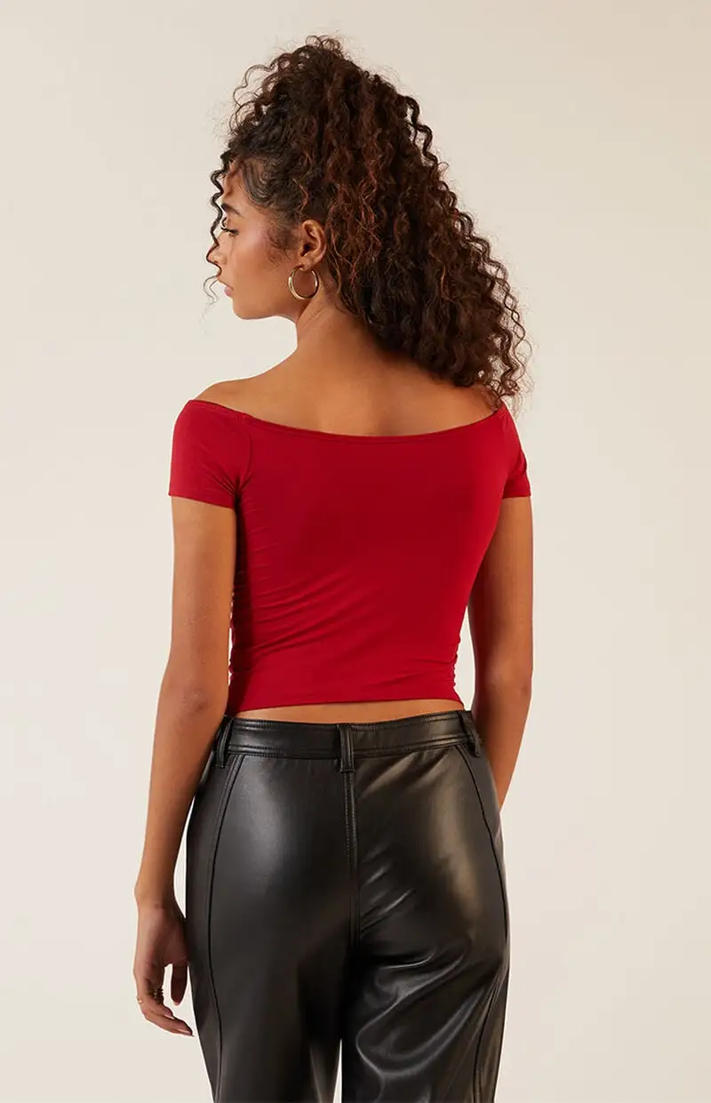 Est. PAC 1980 Off-The-Shoulder Cinched Top