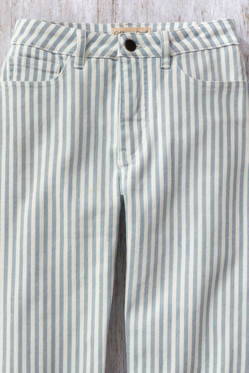 Railroad Stripe Cropped Jeans