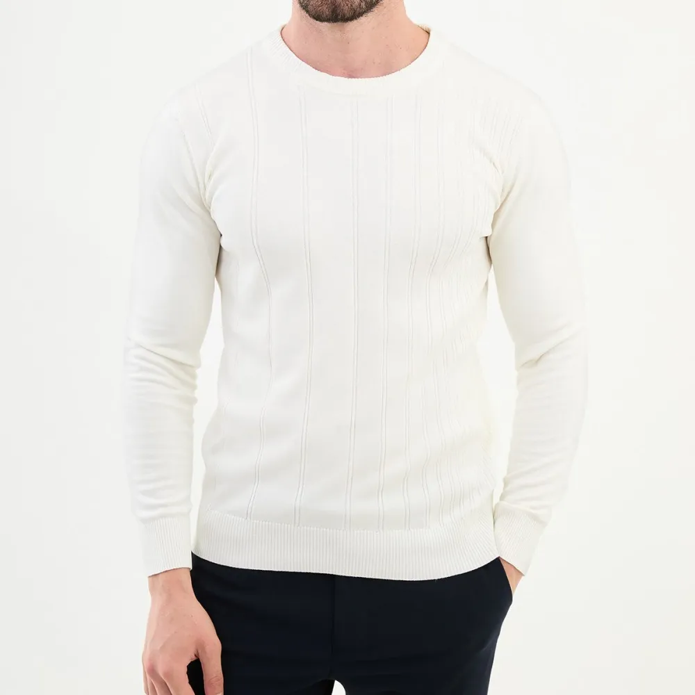 Casual Long Sleeve Slim Fit Cotton Knit Sweater