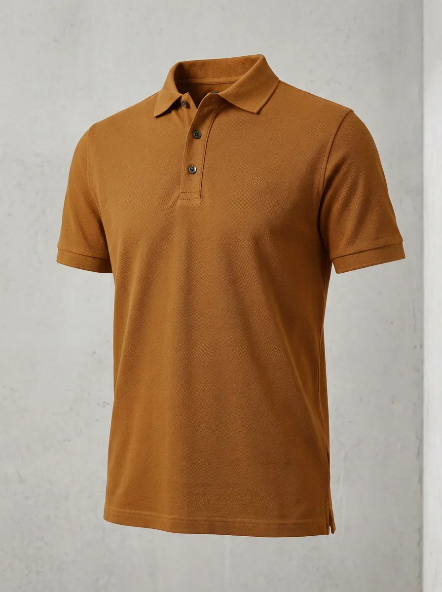 Geometric-Detail Men's Polo Shirt