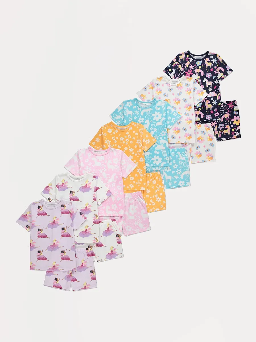 Unicorn Ballerina Short Pyjamas 7 Pack