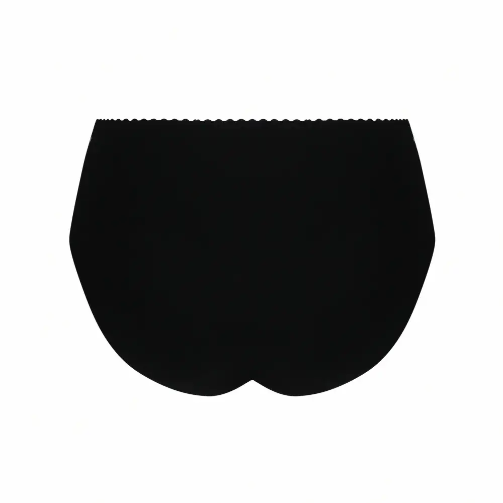 Women's Full Coverage Elastic Waistband Cotton Gusset Scalloped Lace Jacquard Cotton Checkered Shaping Soft Fabric Stretch Fit Full Back Wider Sides High Waist Panty