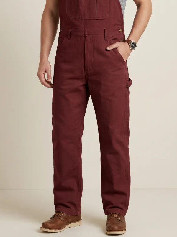 Men's Casual Workwear Brown Canvas Bib Overalls