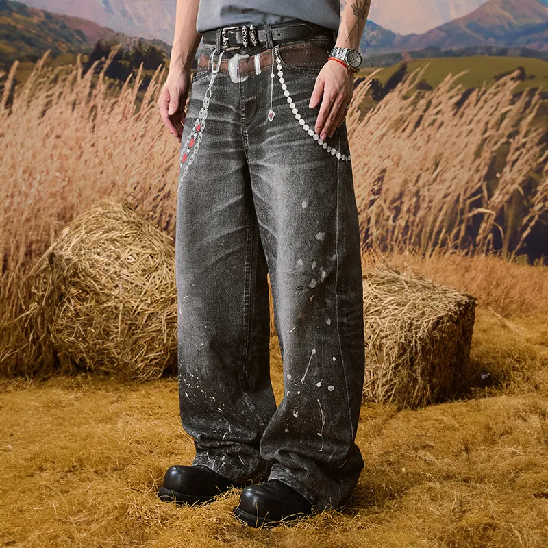 Dimensional Chain Print Jeans