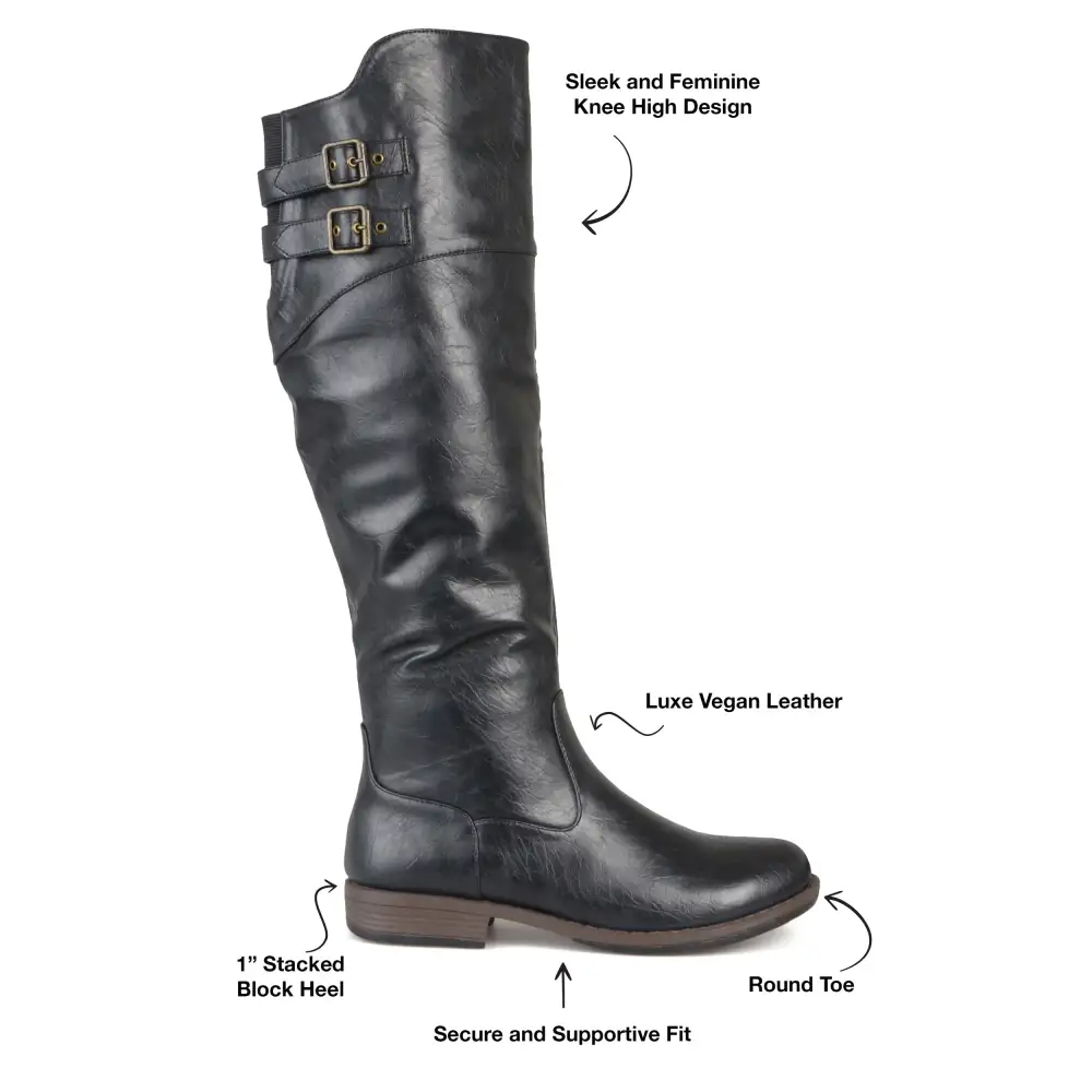 Double Strap Knee High Riding Boots