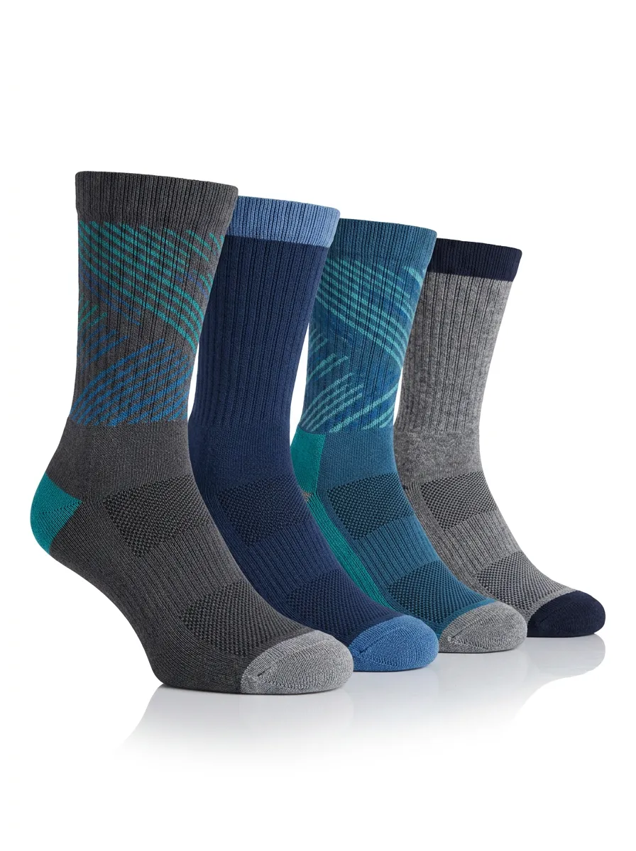 Heritage Geometric Men's Four-Pair Long Socks