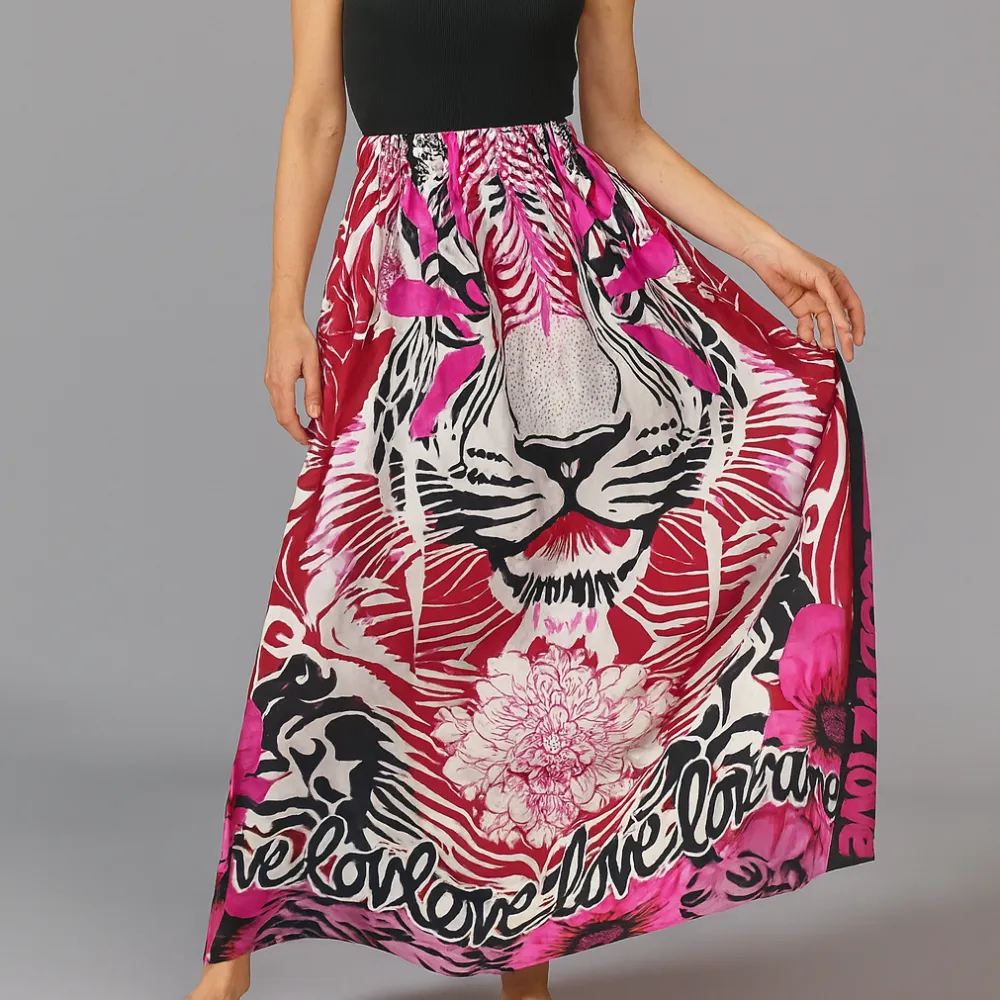 Statement Print Casual Skirt
