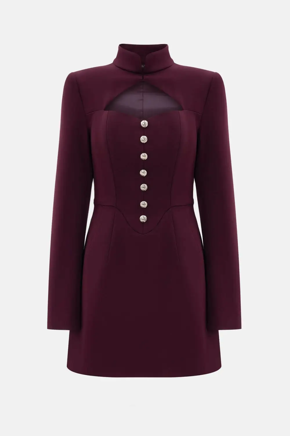 Hollowed Out Button Down Slim Mini Dress