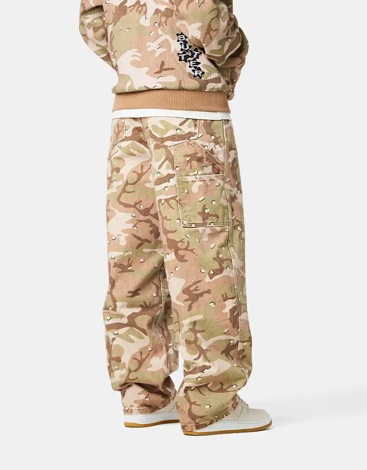 Camo Pattern Baggy Carpenter Denim Jeans