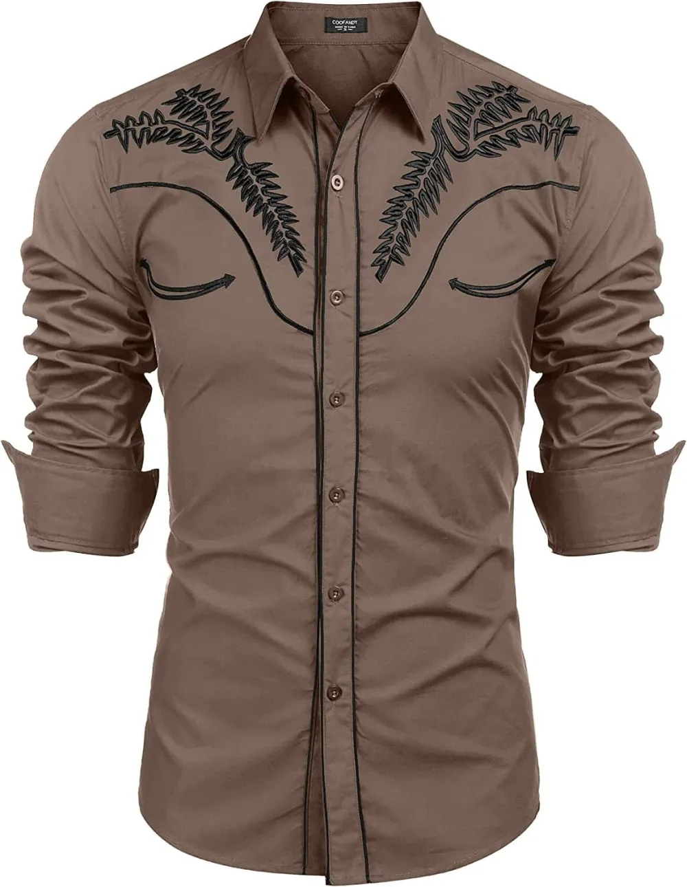 Embroidered Cowboy Button Down Shirt Jeans