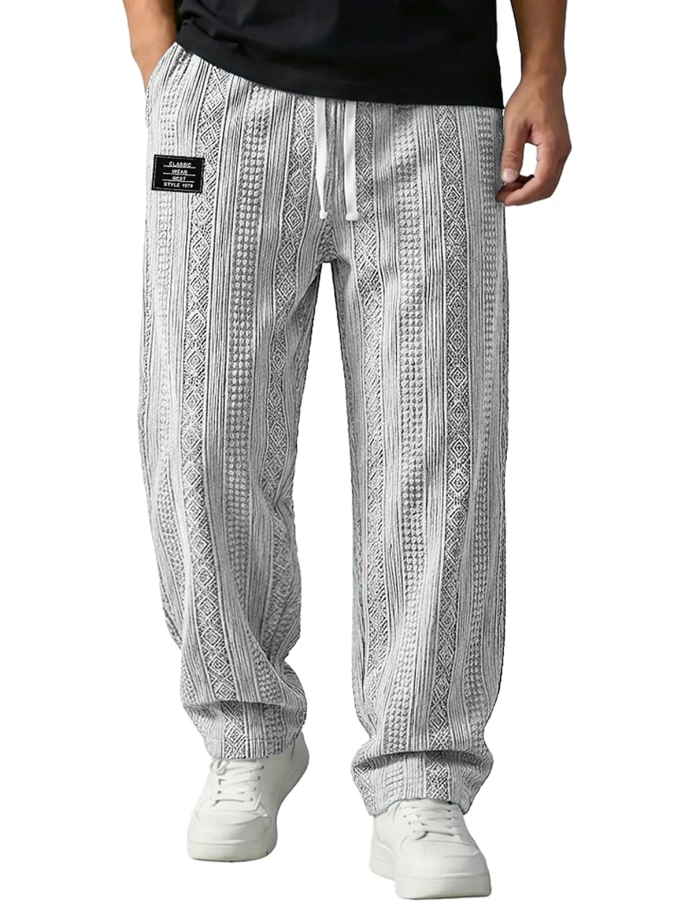 Layered Jacquard Pull On Trousers