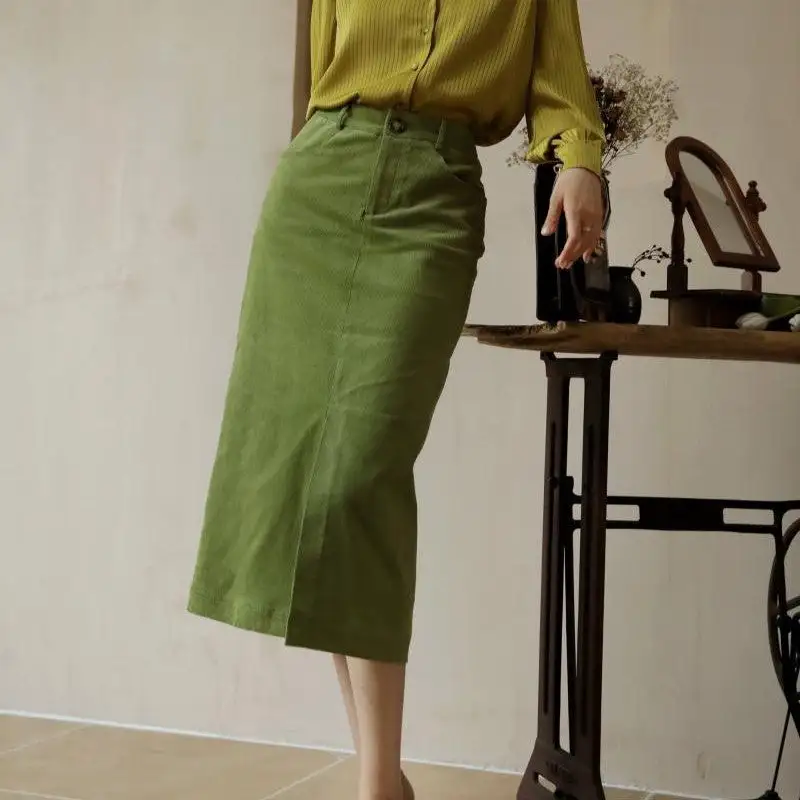Refined Light Everyday Casual Straight Skirt