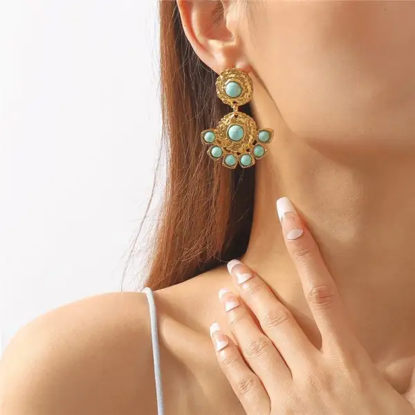 Geometric Alloy Statement Earrings