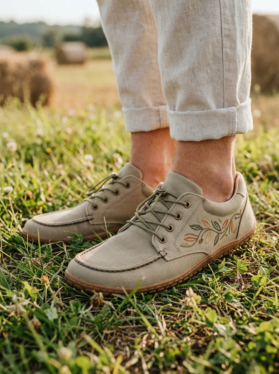 Minimal Botanical Leaf Shape Unisex Barefoot Shoes