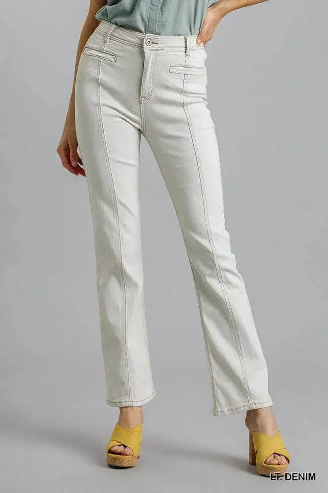 Tailored Refined Pocketed Straight Leg Jeans