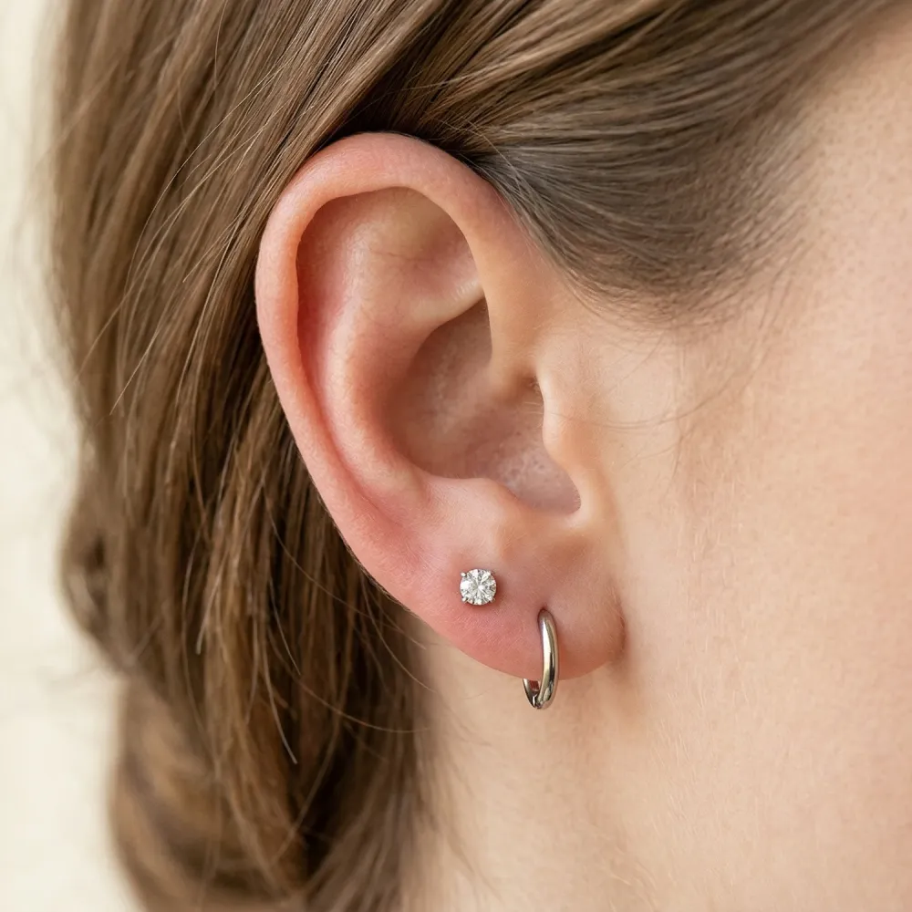 Titanium Crystal Hoop Earrings