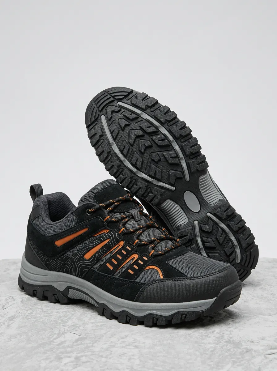 Men's Hiking Outdoor Topographic Printed Hiking Shoes
