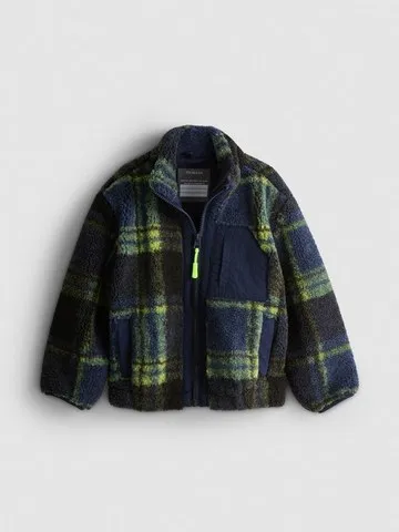 1-9yrs | Check Borg Jacket