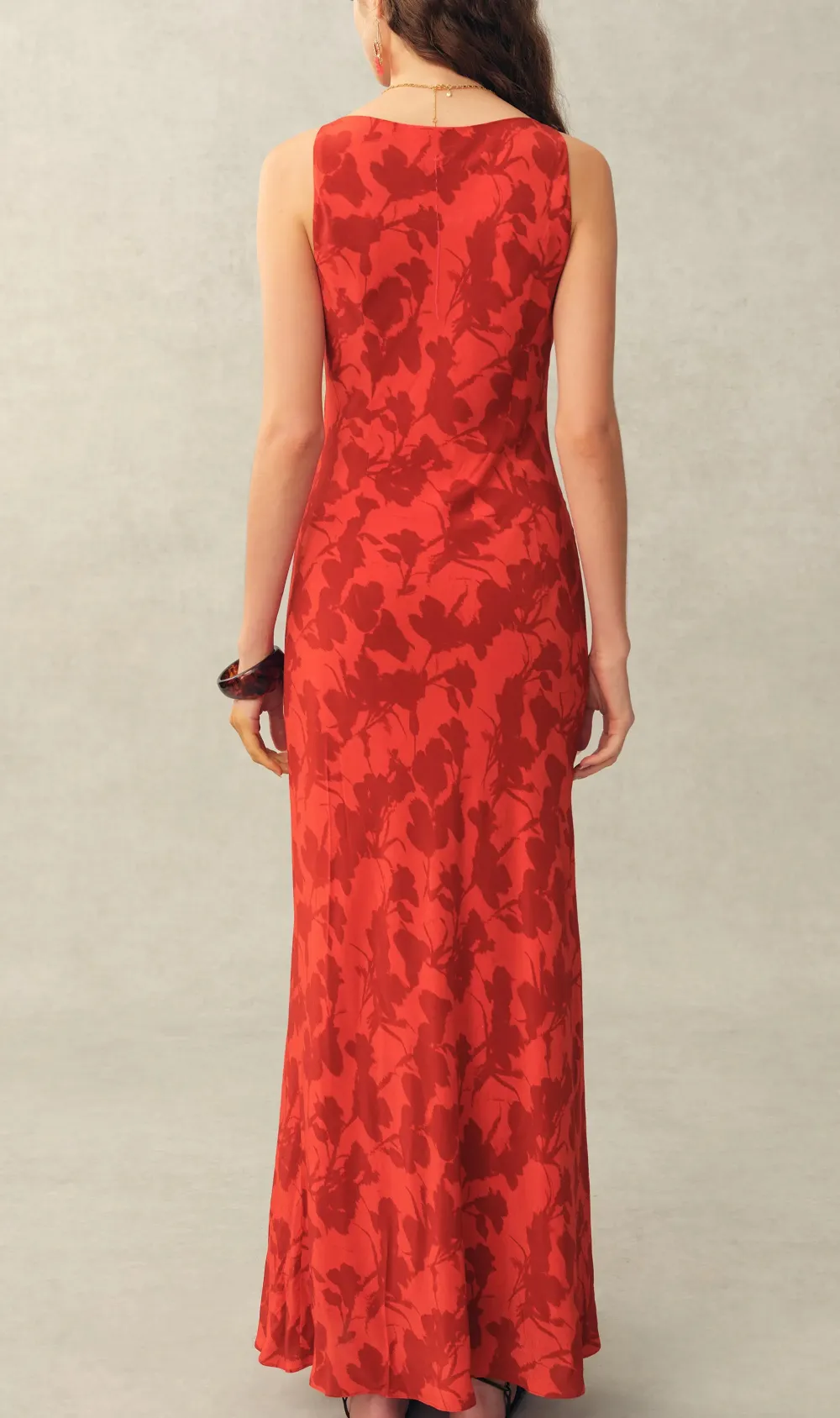 Sleeveless Cowl Neck Crinkle Gauze Maxi Dress