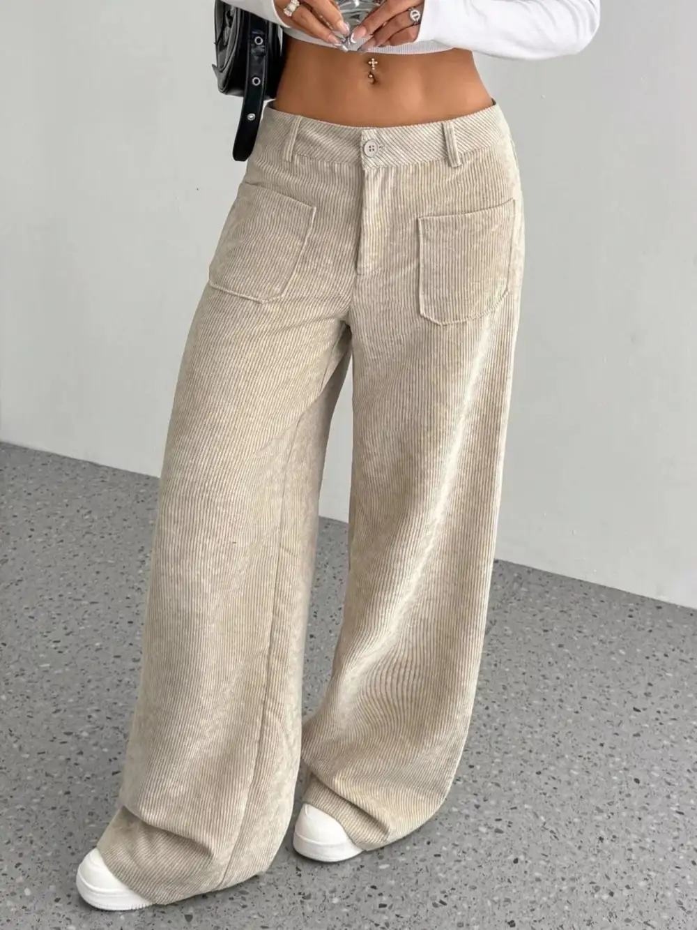 Wide Leg Corduroy Relaxed Fit Pants