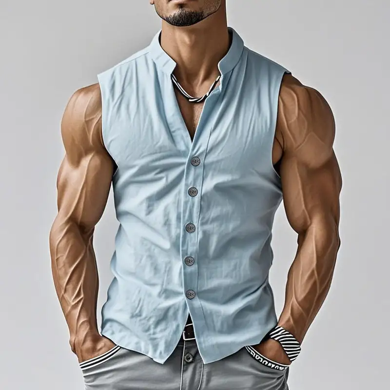 Easy Collar Buttoned Shirt