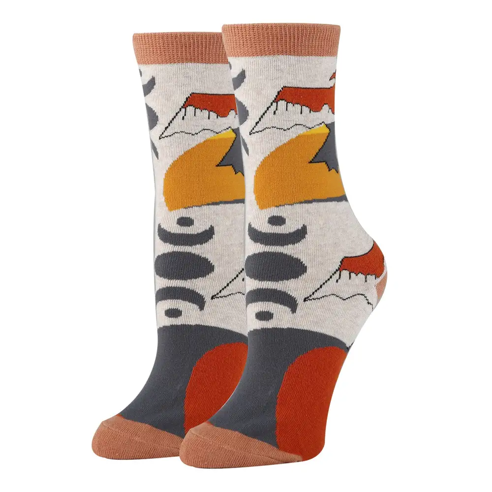 Cotton Blend Sun Motif Crew Socks