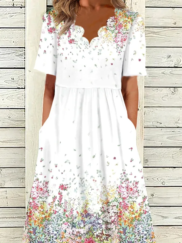 Casual Short Sleeve Knit Dress