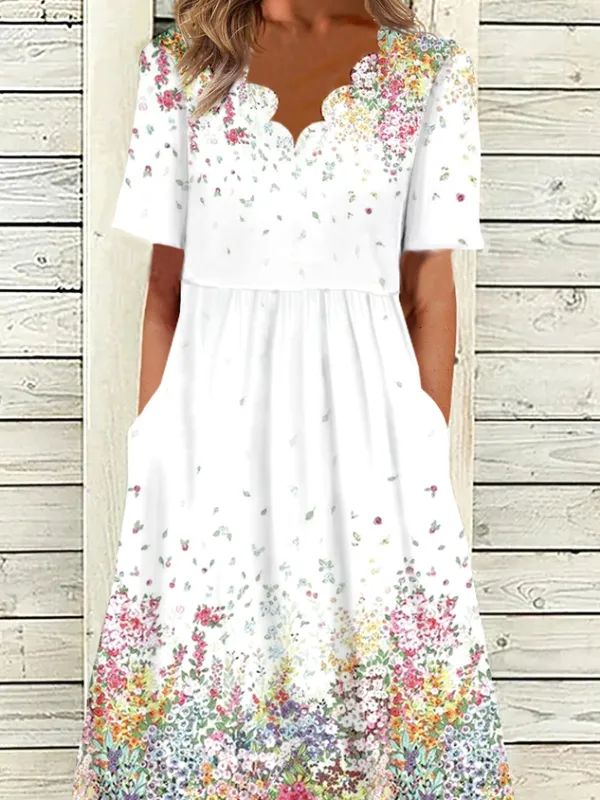 Casual Short Sleeve Knit Dress